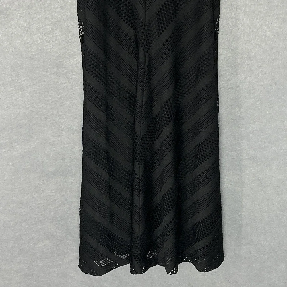 Roz & Ali Dress Womens Sz L Black Halter Cut‎ Out Eyelet Sleeveless Fit & Flare